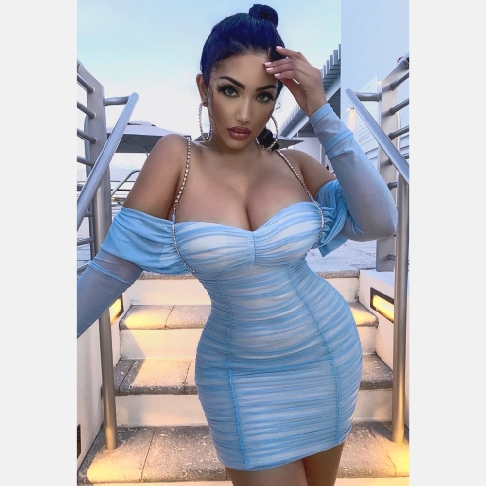 Party ruched mini dress